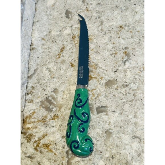 Jim Shore Holiday Traditions Cheese Plate Trivet Christmas Decor Matching Knife - Picture 5 of 6